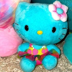 Hello Kitty Tropical Hawaii Ty By Sanrio Rare Blue Hello Kitty